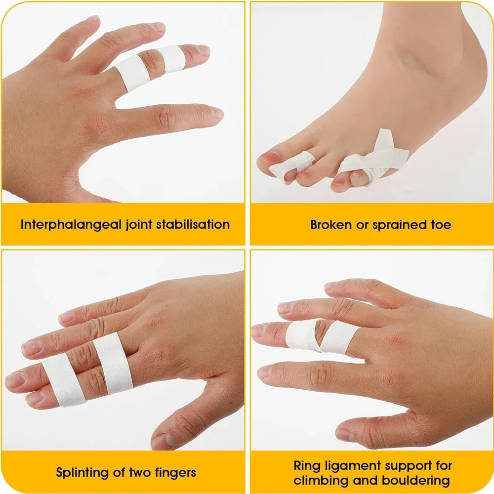1/2/3Roll White Athletic Finger Tape - Foot Tape - No Sticky Residue & Easy to Tear - for Rock Climbing, Jiu-Jitsu, Grappling