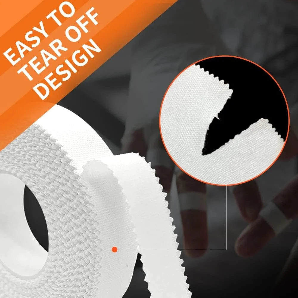 1/2/3Roll White Athletic Finger Tape - Foot Tape - No Sticky Residue & Easy to Tear - for Rock Climbing, Jiu-Jitsu, Grappling