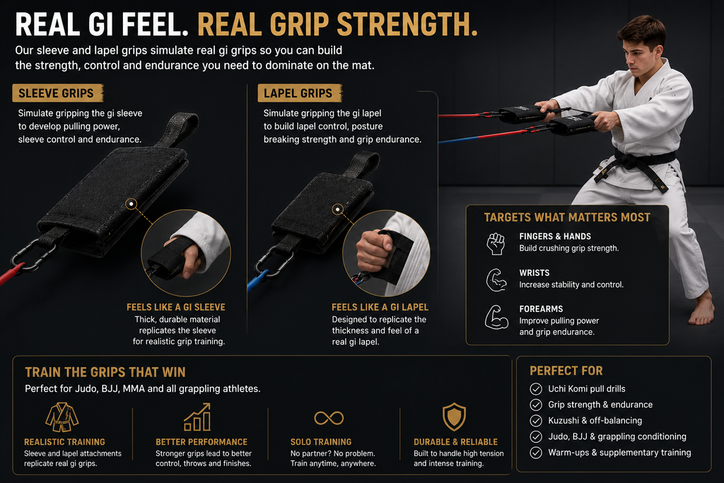 Judo Grip Trainer Kit – Sleeve & Lapel Resistance Uchi Komi Bands