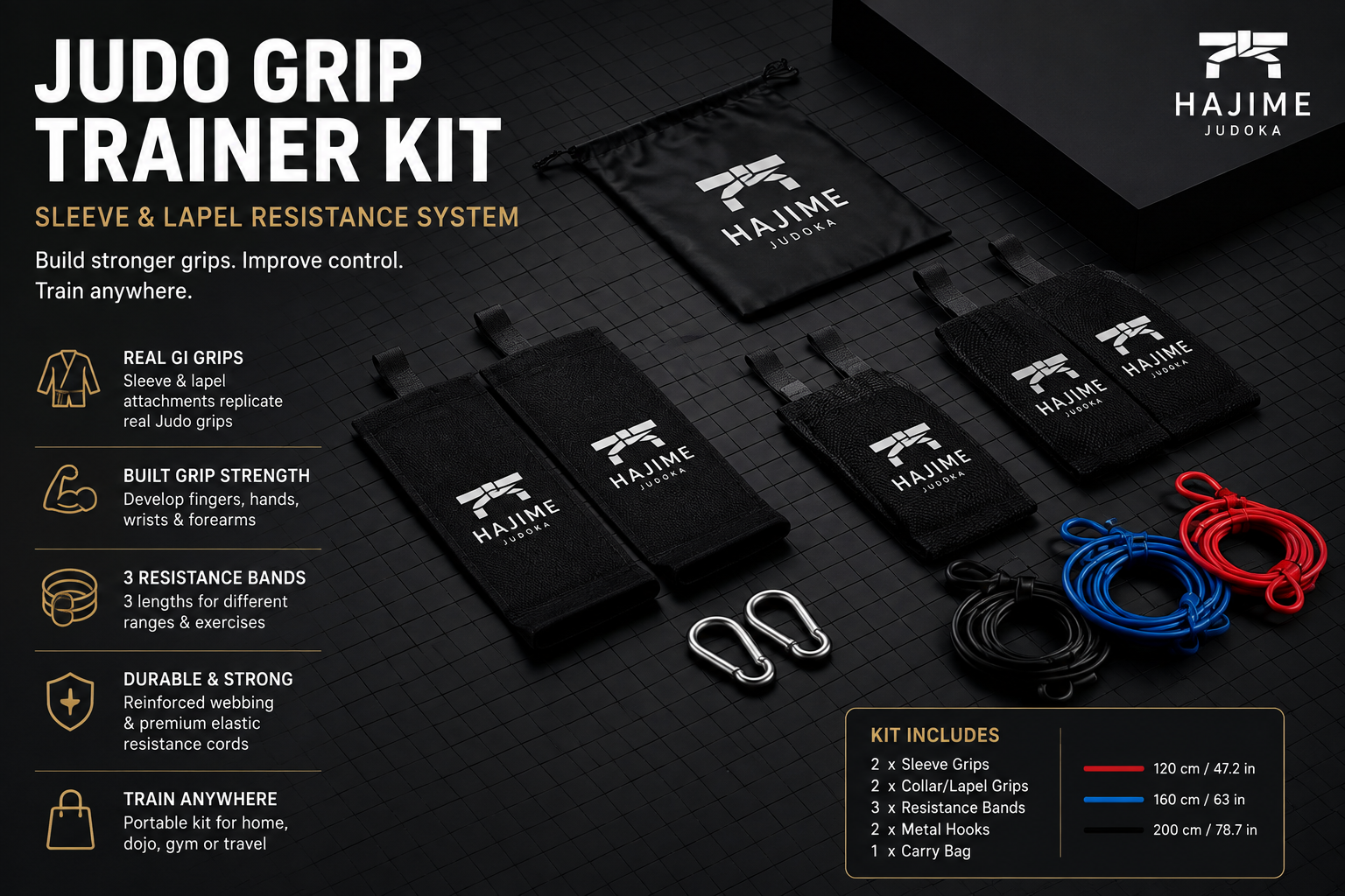 Judo Grip Trainer Kit – Sleeve & Lapel Resistance Uchi Komi Bands